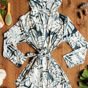 Ripskirt sun robe in Monstera print M/L